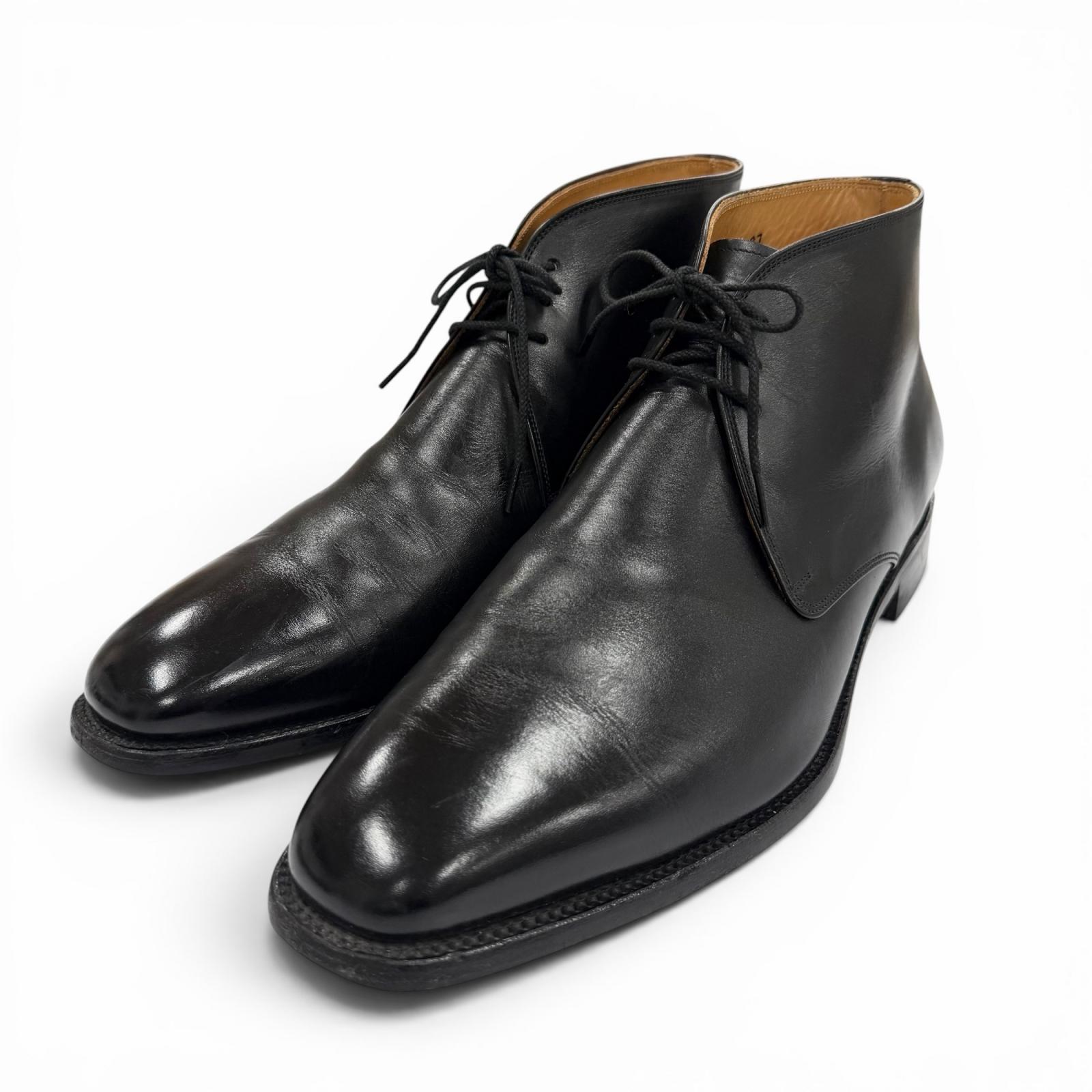 Great SCOTCH GRAIN HIROKAWA Ankle boots 560 BOOTS black leather mens 27EEE Used