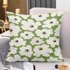 Green Small Fresh Print Decorative Pillowcase Bedroom Living Room Square Cushion Pillowcase
