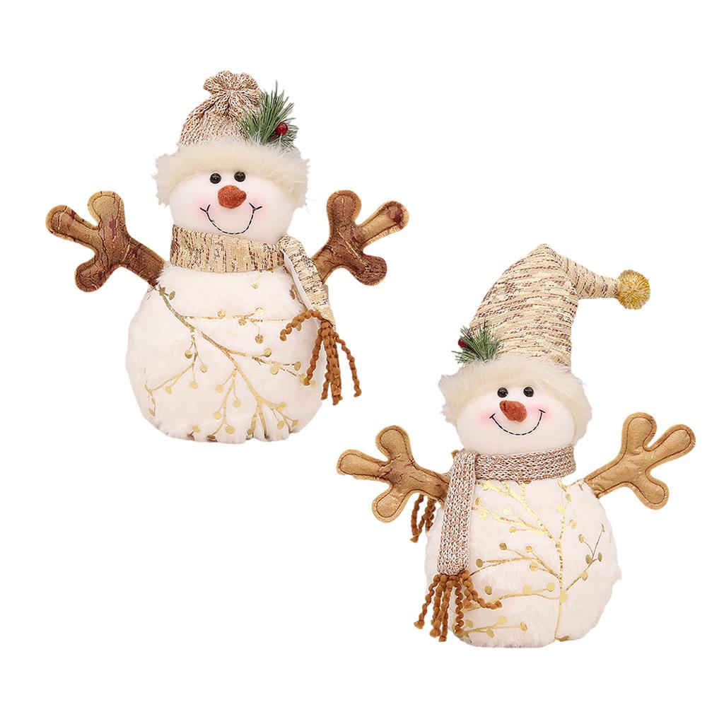 Christmas Snowman Figurines Handmade Stuffed Doll Home Decoration Holiday Party Ornament Household Accessory Daily Use