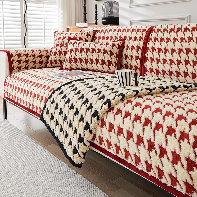 

Подушка для дивана Нескользящая Устойчивая к пятнам Зимняя Легкая Роскошная Подушка для дивана Высококачественное Ощущение Полотенце-накидка для дивана Ткань 70*70cm