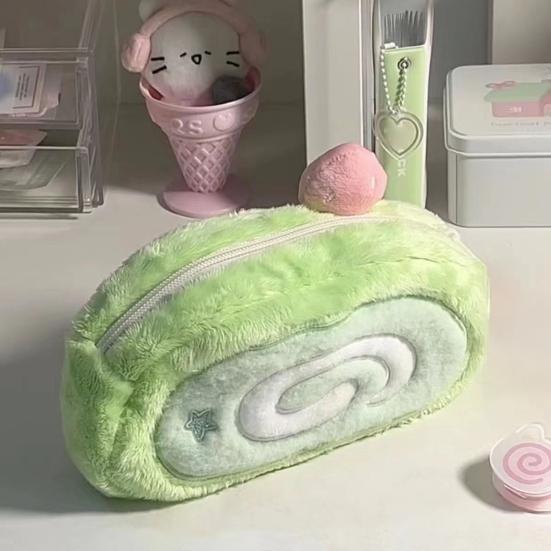 Plush Pencil Case Large Capacity Stationery Bag Zipper Pencil Storage Box Cute Makeup Bag Gift for Friends