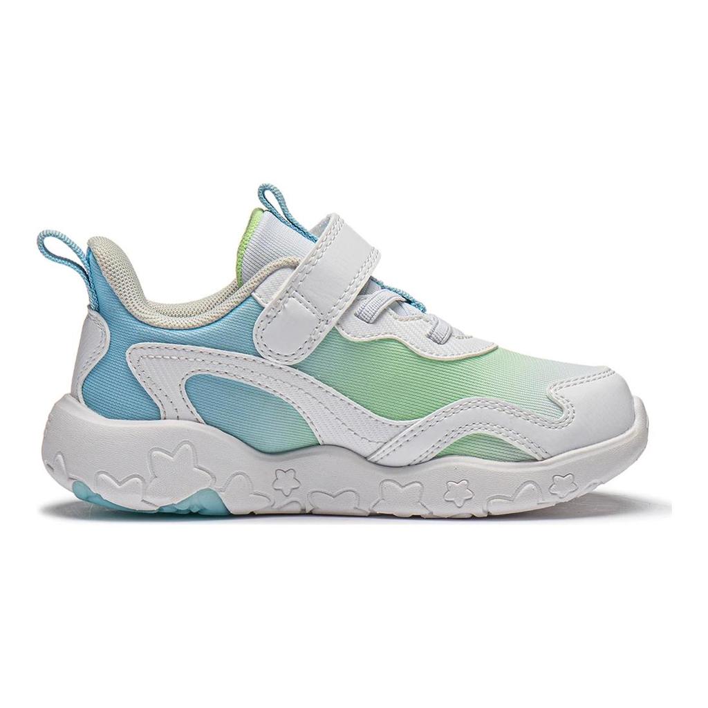 Li Ning Comfortable Non-Slip Durable Low-Top Casual Shoes Kids sneaker White Green Blue YKNU020-7