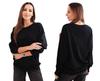Bluza Damska Pętelkowa Bawełniana Basic Z Okrągłym Dekoltem Czarna S