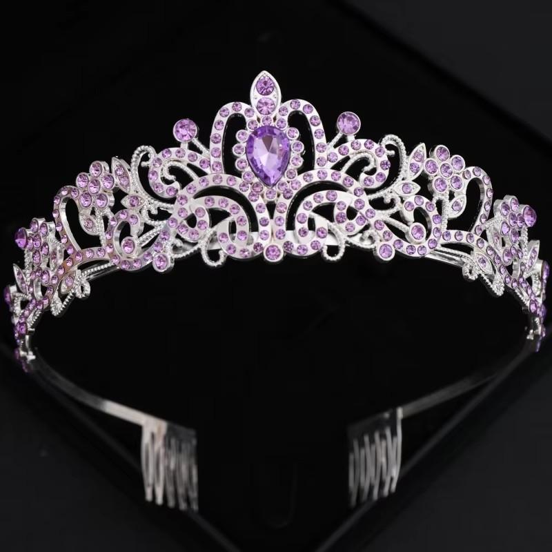 Diamond Bridal Headdress with Comb, Luxurious Crystal Wedding Crown, Suitable for Retro Celebration Ball, Queen Headdress.