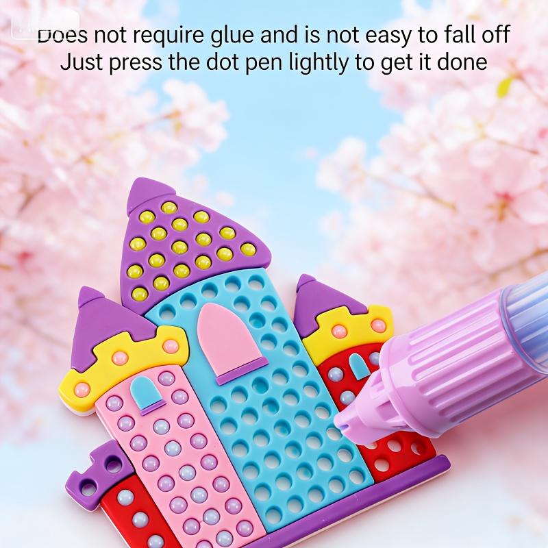 DIY Beads Pen Craft Kit Kids Art Set Princess Rainbow Patterns