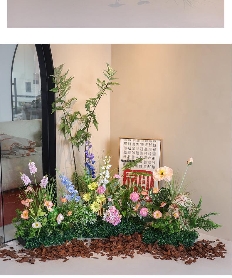 Artificial Green Plant Floral Arrangements for Indoor Decor in Hotels and Shops