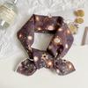 Hair Band Flower Print Scarves Sunscreen Headscarf Retro Small Square Scarf  Ladies