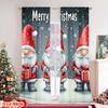 Set Of 2 Flat Printing Merry Christmas Scene Curtains Midget Polyester Without Electricity Family Curtain Machine Washable