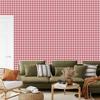 Geometric Rhombus Wallpaper Red, Coral and White 50x1000