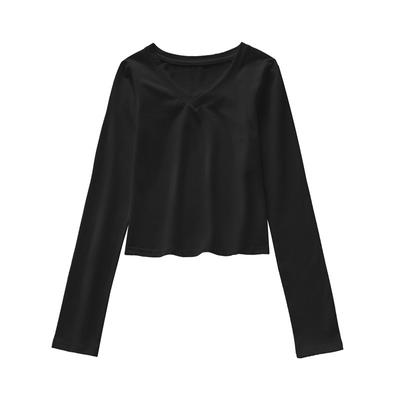 The New V-neck Long-sleeved T-shirt for Women In Autumn and Winter Is Designed As A Base Layer with A Slimming and Form-fitting Look