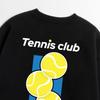 Seupeullaesikodeu Heavy Crew Neck Sweatshirt Black - Tennis Club Blue