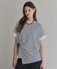 MAXZA Side Buckle Striped Loose Fit T-Shirt
