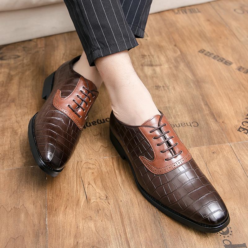 Oxford Dress Shoes Men lace up office work Leather Suit Shoes Footwear Wedding Formal Italian Casual shoes men big size 48