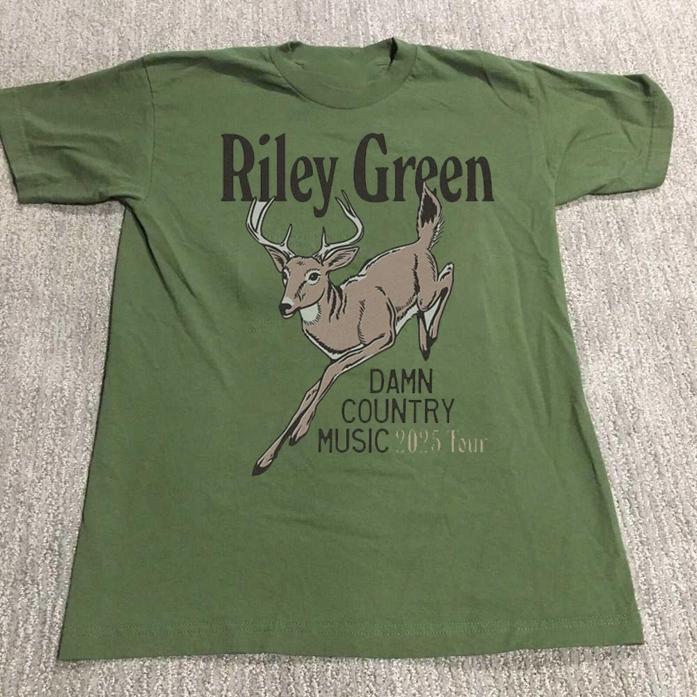 Riley Green Damn Country Music Tour 2026 S to 5XL Green T-shirt L