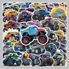 100 Monster Truck Cartoon Stickers: Trendy Car & Big Foot Designs for DIY Helmet & Suitcase Decoration