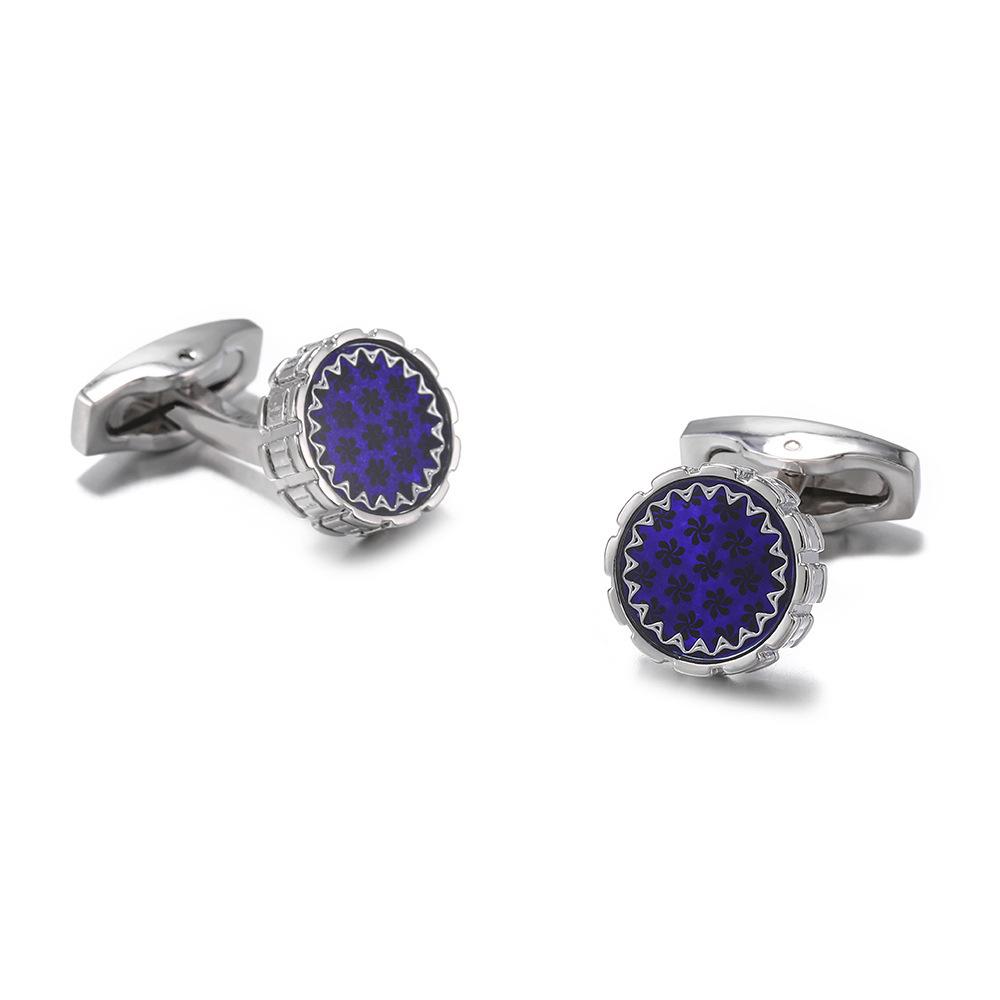 Премиальные французские запонки для манжет рубашки, Новые синие зажимы для рукавов, Мужские подарки Французские запонки 858 PT900