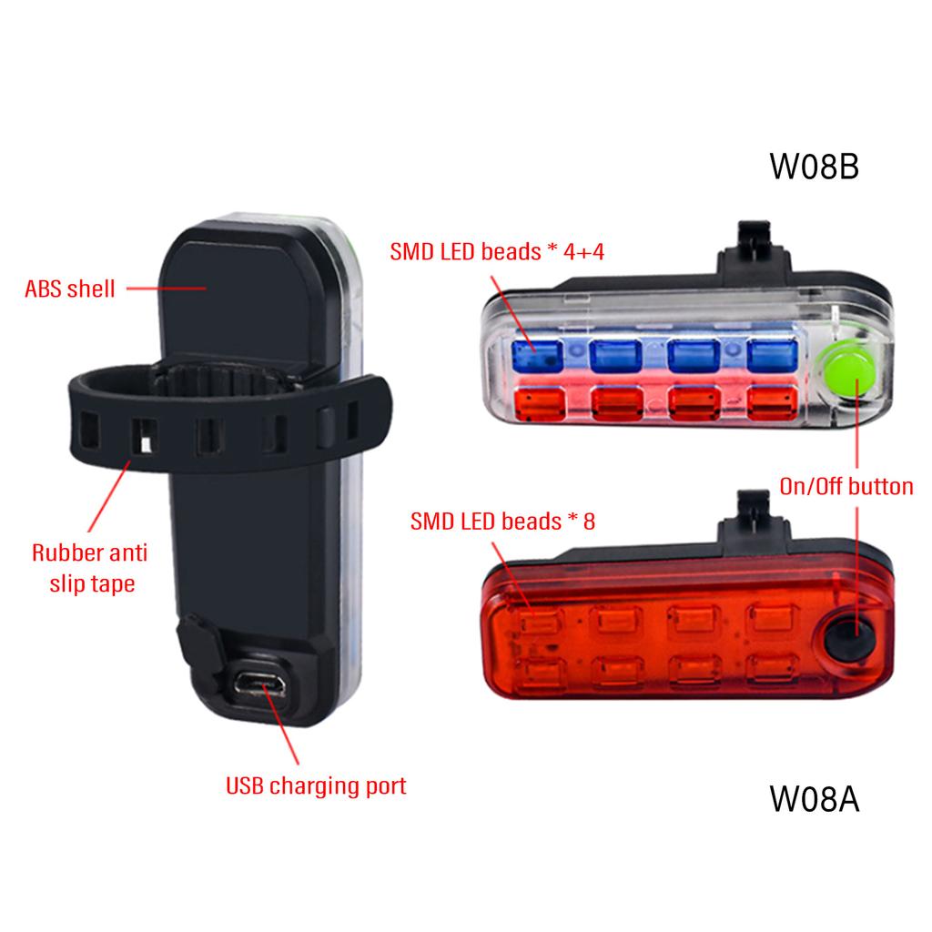 Bike Tail Light Bicycles Brake Rear Light Bike Waterproof Rechargeable 5 Lighting Modes Safety Warning LED Bike Light