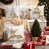 Christmas Decorative Pillows With Deer Snowman Santa Polyester Pillowcase, Sofa Decorative Cushion Cov Headboard Pillow