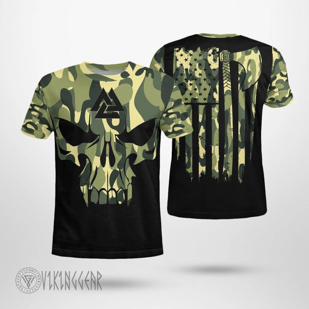 Skull skull streetwear T-shirt shirt army costumes casual polyester 2XL