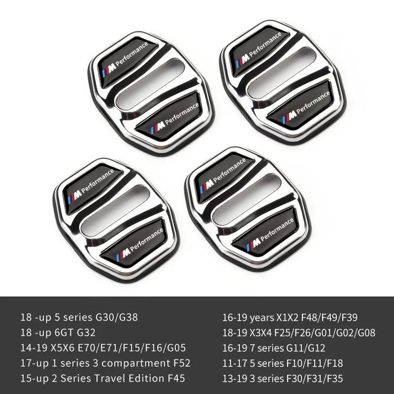 

2025 New 4PCS Metal Car Door Buckle Lock Cover M Performance Emblem For BMW G30 G38 6GT G32 X5 X6 E70 E71 F15 F10 F30 F35 F45 F4 Silver-4PCS