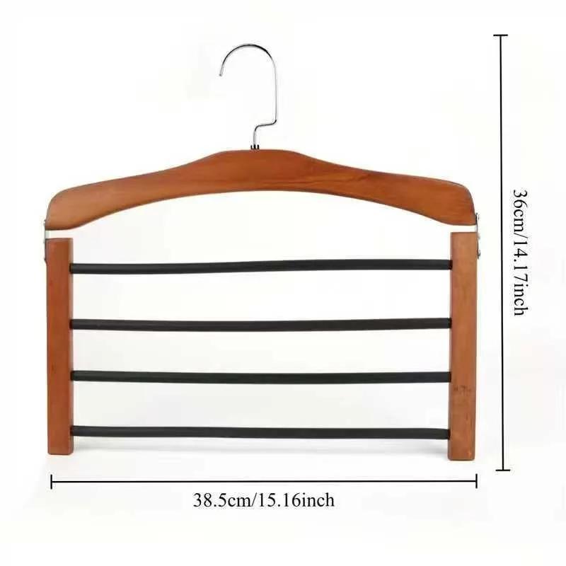 1pcs Wardrobe Storage Solid Wood Clothes Drying Rack Multi-function Solid Wood Trouser Towel Rack Home Apartment Clothes Rack