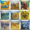 Luxurious Vincent Van Gogh Oil Painting Cotton Linen Pillow Case Sofa Cushion Cover
