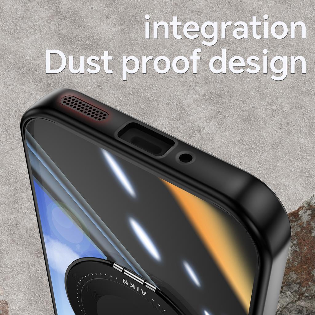 For Google Pixel 9 Pro XL Magnetic Case PC+TPU Phone Cover with Rotating Metal Kickstand,Lens Protector