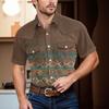 Men'S Fashionable Lapel And Shoulder Length Short Sleeved Casual Top