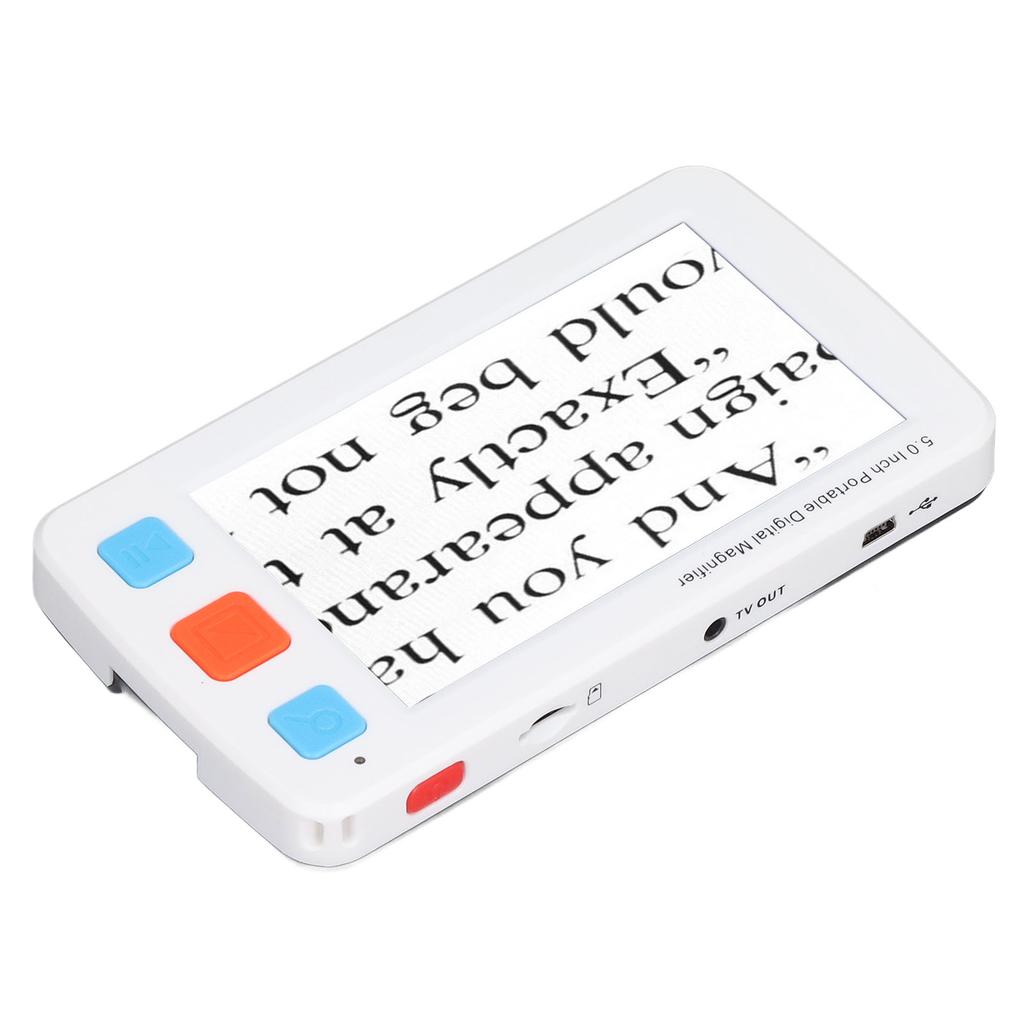 5.0in Electronic Digital Magnifier Portable Reading Aid 4X‑32X Zoom 17 Color Mode Folding Handle