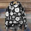 Women's Floral Hoodie Hipster Winter Pullover Harajuku Loose-Fit Casual Sweatshirt Cozy Fleece-Lined Jacket Casual Streetwear