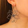 1 Paar Vintage Übertriebene Hohlblumen Metallohrringe Für Damen, Elegante Geometrische Gewebte Hängende Ohrhänger Mode Ohrschmuck
