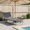 Folding Sun Lounger with Cushion Anthracite