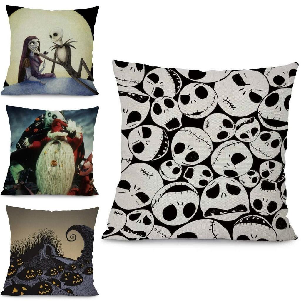 Einzigartiges Nightmare Before Christmas Geisterkopf-Design Dekorative Kissenhülle Baumwolle Leinen Material Leicht zu reinigen