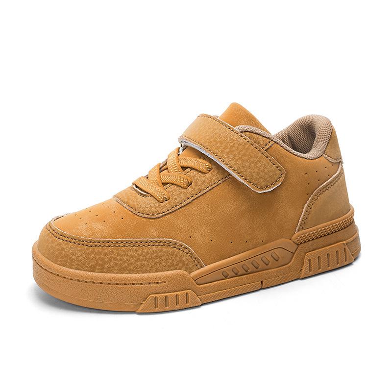 Children's White Leather Skate Shoes, Wear-Resistant, for Ages 6-12, Casual Sports Style for Boys (2024)