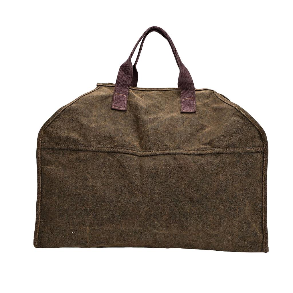 Firewood Carrier Canvas Tote Bag for Outdoor Portable Log Hauling with Protective Gloves Easy Clean Foldable Storage
