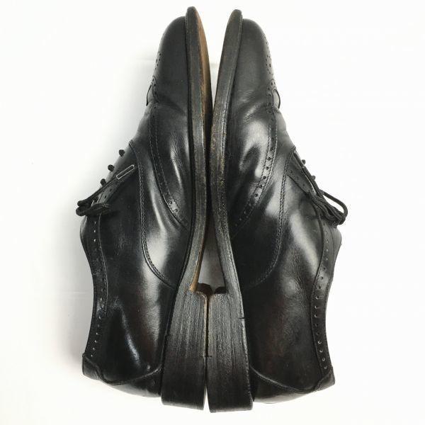 Salvatore Ferragamo Vintage Made In Italy Size 6.5EE (24.525.0cm) Wingtip Business Shoes Black Men's(USED)