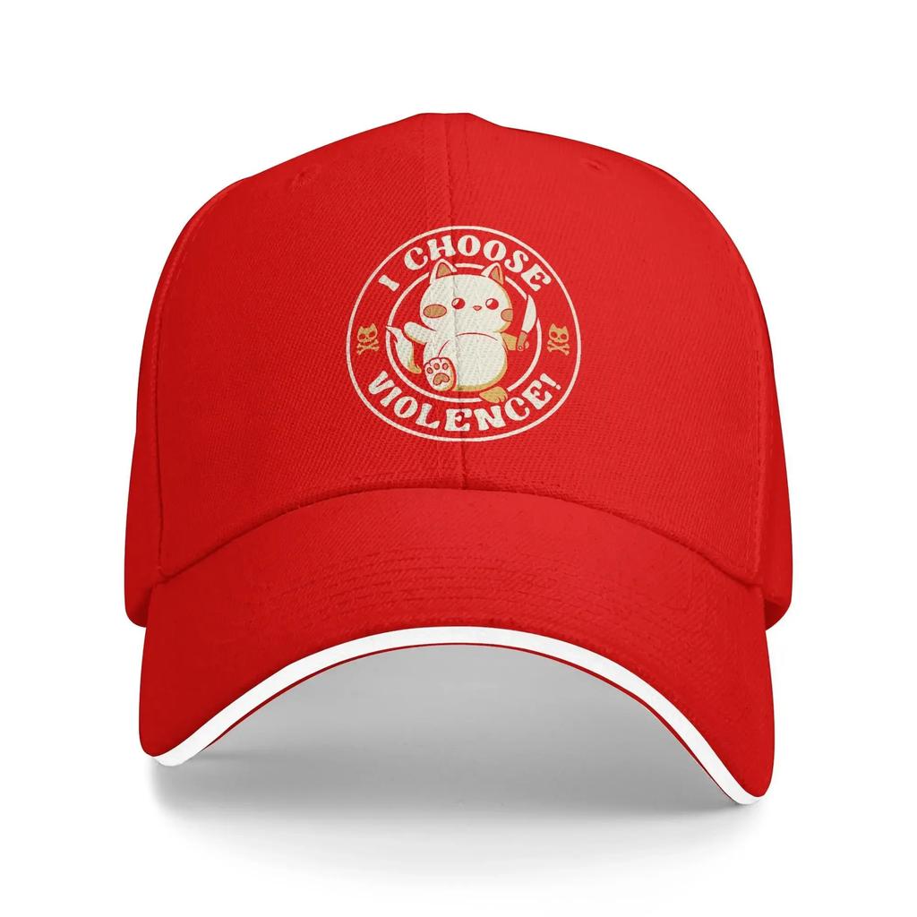 I Choose Violence Casual Baseball Cap Cat Outdoor Gym Trucker Hat Spring SunProof UnisexTeens Street Style Baseball Caps