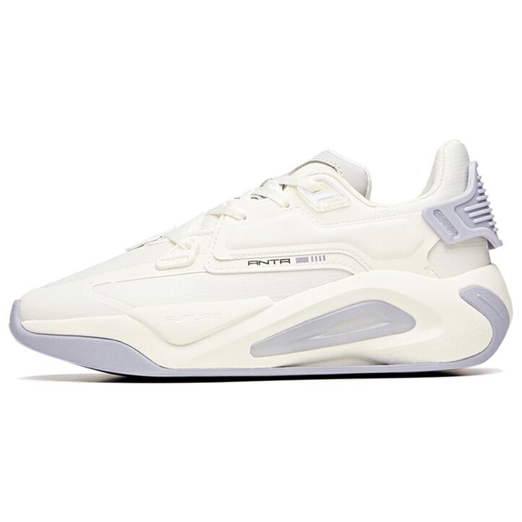 

New Anta Life Collection Durable Breathable Low-Top Skateboard Shoes Women s White Purple Gray 122118083-1 37.5