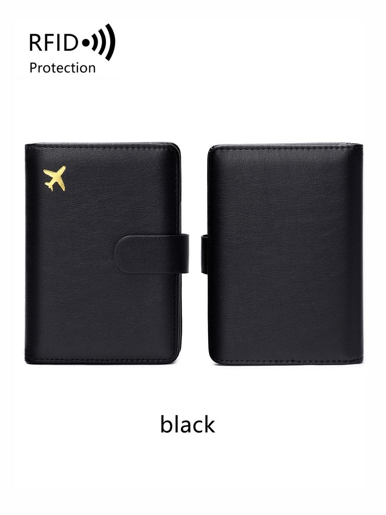 RFID travel passport set with passport holder and PU luggage label 2 pieces/set suitable for men and women's travel accessories