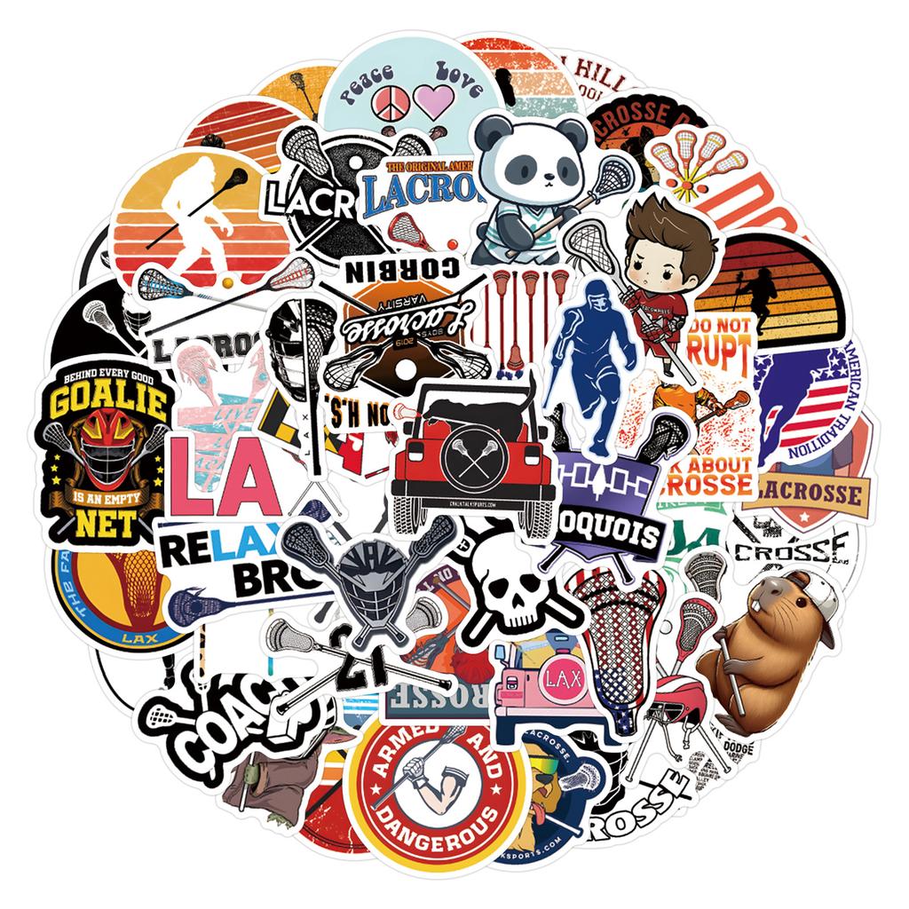55 New Lacrosse Graffiti Stickers Decorative Skateboard Suitcase Helmet Stickers