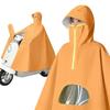 Extended Electric Scooter & Motorcycle Raincoat with Face Shield and Large Brim