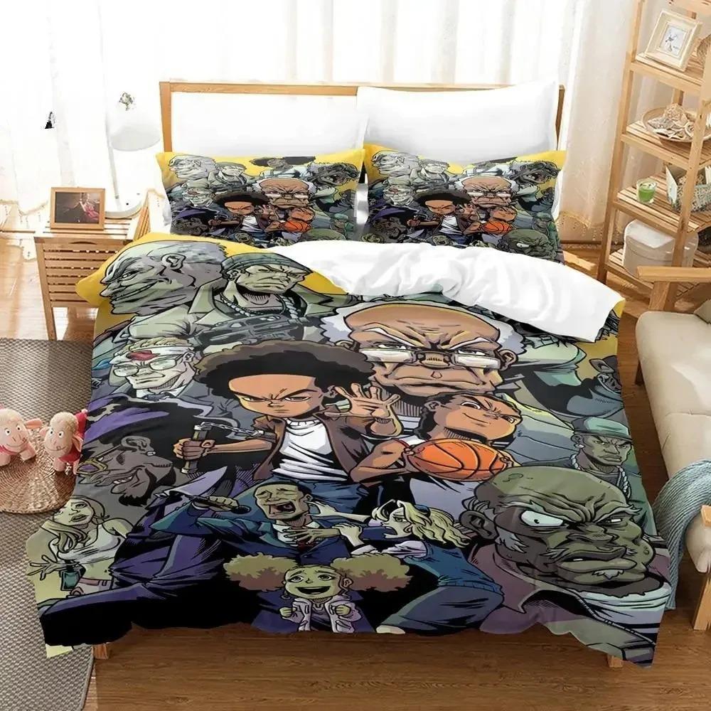 New The Boondocks Bedding Set Single Twin Full Queen King Size Bed Set Aldult Kid Bedroom Duvetcover Sets 3D Anime Bed Sheet Set