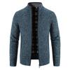Men's Casual Slim Full Zip Thick Knitted Cardigan Sweaters Outerwear Stand Collar Cardigans Long Sleeve Sweaters Ribbed Knit Sweater Jackets for Men