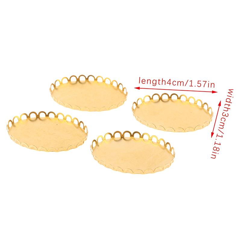 2Pcs Miniature Metal Tray Dollhouse Kitchen Furniture Decoration Accessories