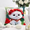 White Cat and Dog Pillowcase Dormitory Decoration Office Living Room Sofa Home Pillowcase