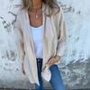 1116 European and American Autumn and Winter New Cardigan Solid Color Casual Loose Pocket Top Women