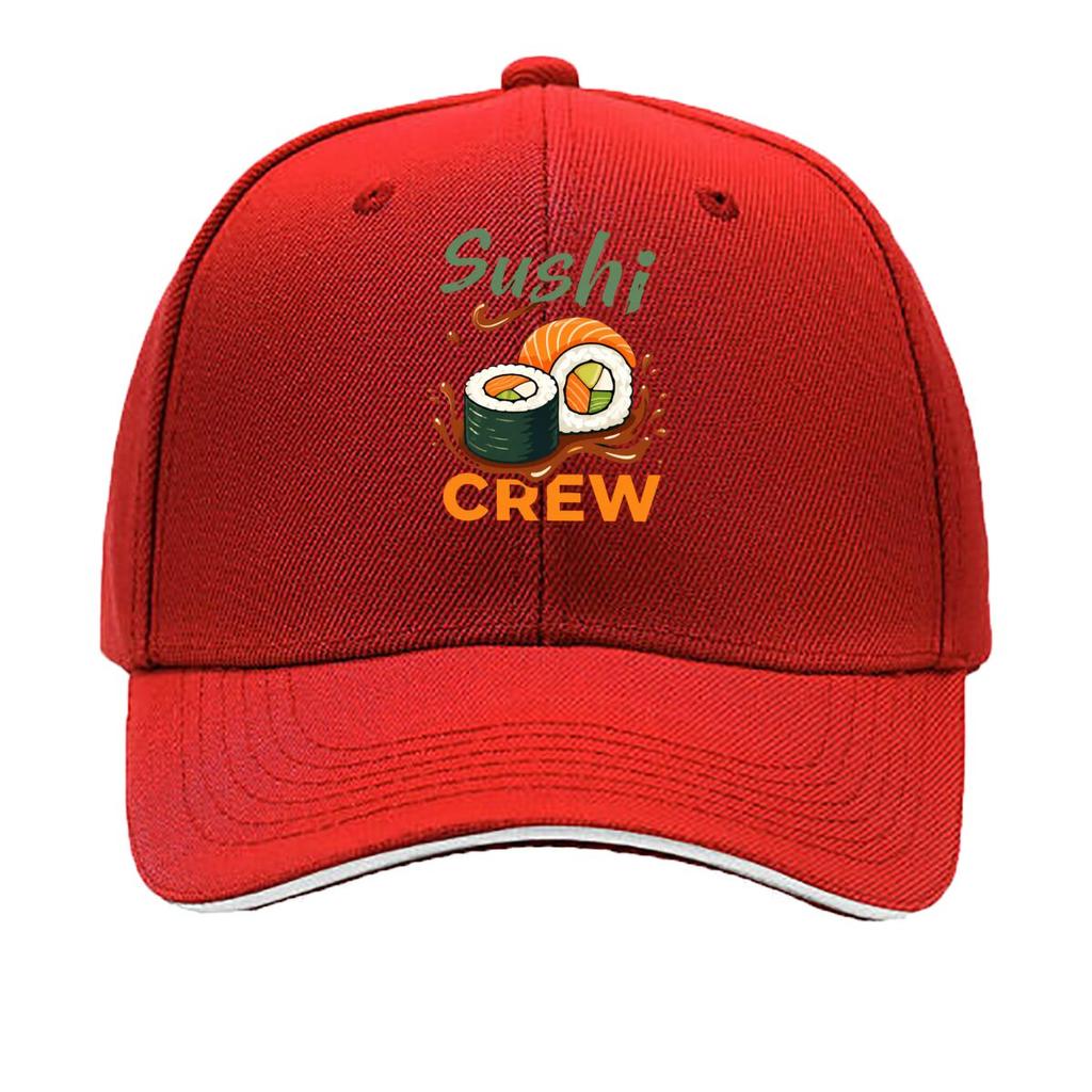 Sushi Crew Salmon Roll Soy Sauce Graphic Sandwich Baseball Cap Sun Cap Outdoor Workouts Hat