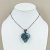 Natural Blue Apatite Gemstone Handmade Copper Wire Wrap Pendant 2.13" O4H70