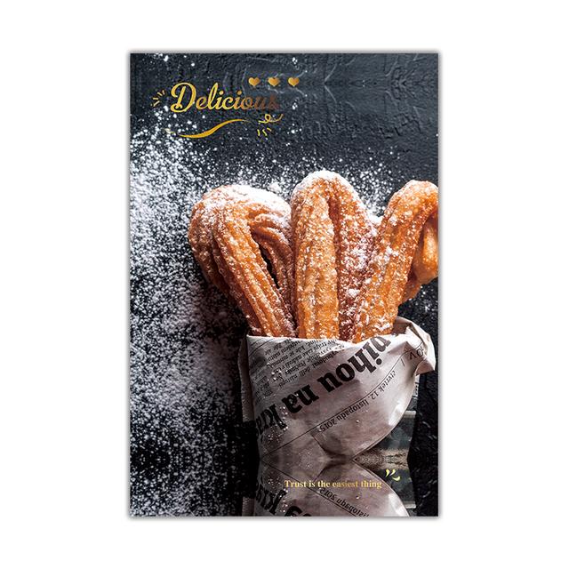 Food Poster and Print Cake Dessert Canvas Painting Wall Art Picture Kitchen Dining Room Restaurant Bakery Dessert Shop Decor