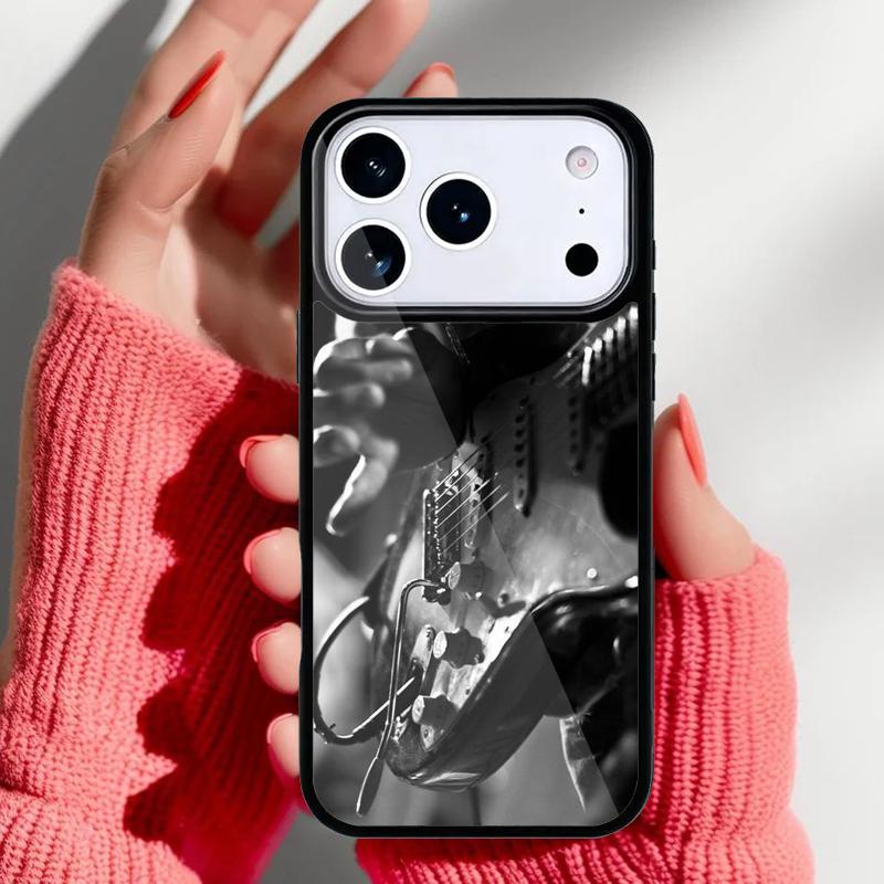 Vintage Musik Gitarren Handyhülle für iPhone 17 Air 16e 15 14 13 Pro Max Rückabdeckung für 12 11 Pro Coque